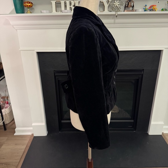 🖤 Guess Jeans Black Velvet Fitted Blazer (S/P) - Picture 5 of 12